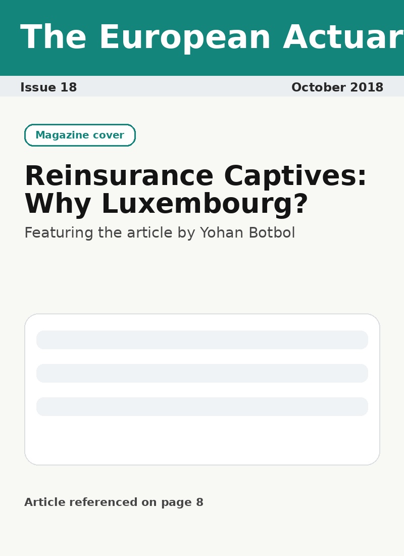 Cover thumbnail for The European Actuary issue 18